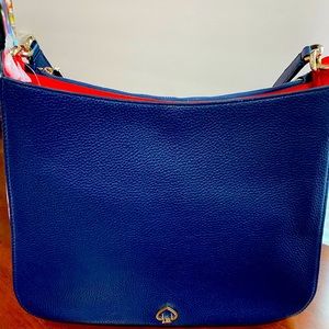 Kate Spade Blue Kailee Tropical Toss Double Compartment Shoulder Bag